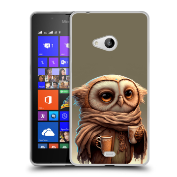 Силиконовый чехол на Microsoft Lumia 540 с принтом Сова Силиконовый чехол на Microsoft Lumia 540 с принтом Сова