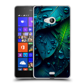 Силиконовый чехол на Microsoft Lumia 540 с принтом Листья Силиконовый чехол на Microsoft Lumia 540 с принтом Листья