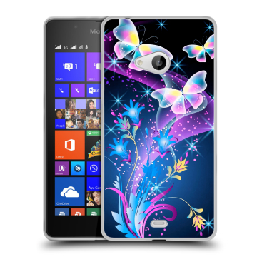 Силиконовый чехол на Microsoft Lumia 540 с принтом Бабочки