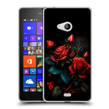 Силиконовый чехол на Microsoft Lumia 540 с принтом Розы красные