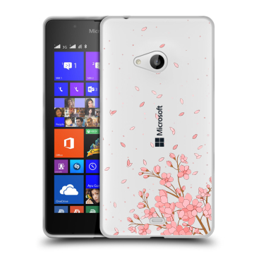 Силиконовый чехол на Microsoft Lumia 540 с принтом Ветка сакуры