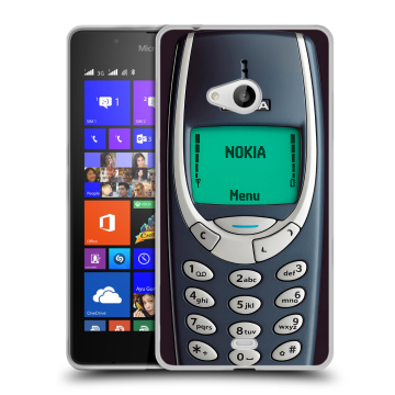 Силиконовый чехол на Microsoft Lumia 540 с принтом Старый телефон Силиконовый чехол на Microsoft Lumia 540 с принтом Старый телефон