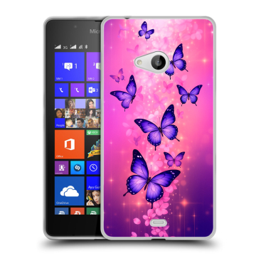 Силиконовый чехол на Microsoft Lumia 540 с принтом Бабочки