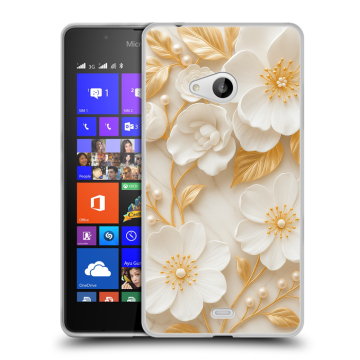 Силиконовый чехол на Microsoft Lumia 540 с принтом Цветы