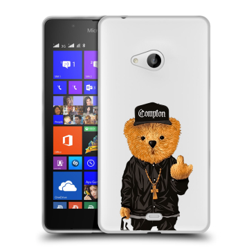 Силиконовый чехол на Microsoft Lumia 540 с принтом Мишка