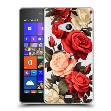 Силиконовый чехол на Microsoft Lumia 540 с принтом Розы