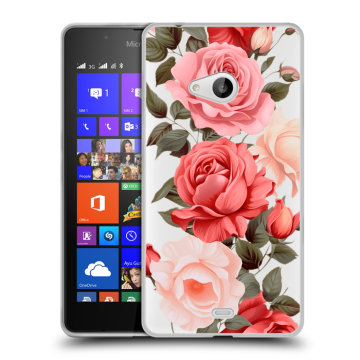 Силиконовый чехол на Microsoft Lumia 540 с принтом Розы