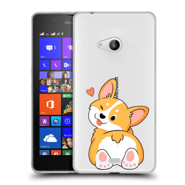 Силиконовый чехол на Microsoft Lumia 540 с принтом Корги