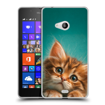 Силиконовый чехол на Microsoft Lumia 540 с принтом котенок