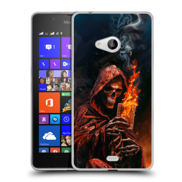 Силиконовый чехол на Microsoft Lumia 540 с принтом Скелет и карты