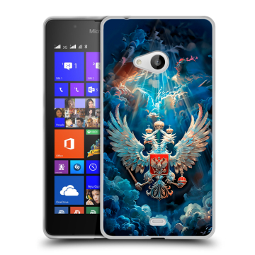 Силиконовый чехол на Microsoft Lumia 540 с принтом Герб флаг России