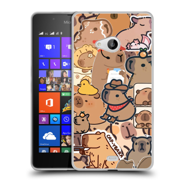 Силиконовый чехол на Microsoft Lumia 540 с принтом капибара Силиконовый чехол на Microsoft Lumia 540 с принтом капибара
