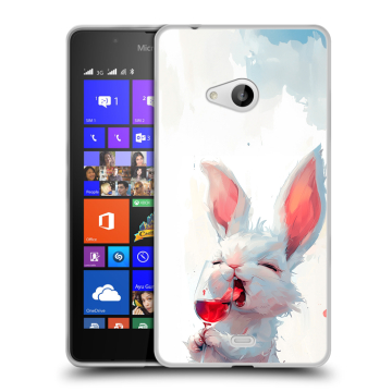 Силиконовый чехол на Microsoft Lumia 540 с принтом кролик зайчик