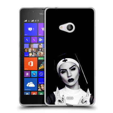Силиконовый чехол на Microsoft Lumia 540 с принтом монашка