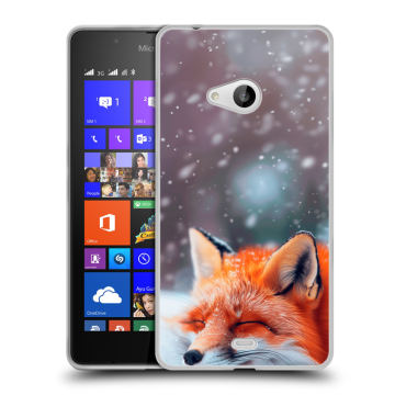 Силиконовый чехол на Microsoft Lumia 540 с принтом лиса