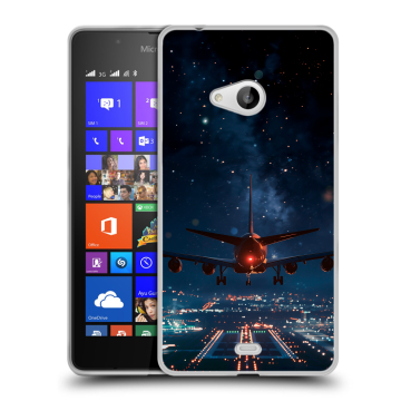 Силиконовый чехол на Microsoft Lumia 540 с принтом самолет