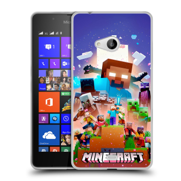 Силиконовый чехол на Microsoft Lumia 540 с принтом Майнкрафт Minecraft Силиконовый чехол на Microsoft Lumia 540 с принтом Майнкрафт Minecraft