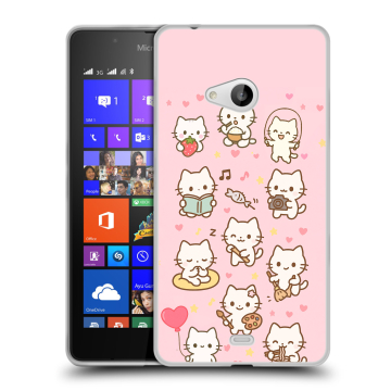 Силиконовый чехол на Microsoft Lumia 540 с принтом Hello Kitty Хелоу Кити