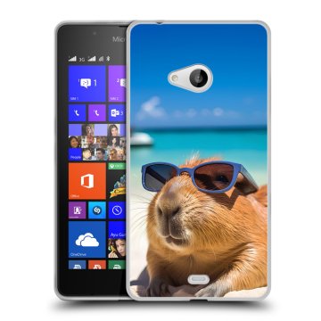 Силиконовый чехол на Microsoft Lumia 540 с принтом Капибара