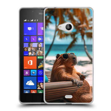 Силиконовый чехол на Microsoft Lumia 540 с принтом Капибара