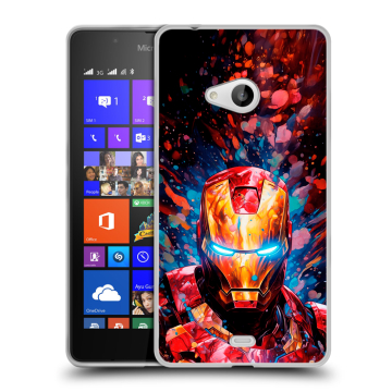Силиконовый чехол на Microsoft Lumia 540 с принтом Железный человек Ironman