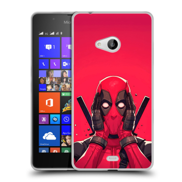 Силиконовый чехол на Microsoft Lumia 540 с принтом Дедпул Deadpool Силиконовый чехол на Microsoft Lumia 540 с принтом Дедпул Deadpool