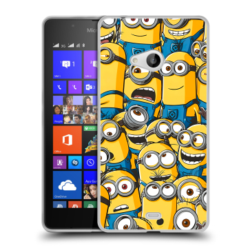 Силиконовый чехол на Microsoft Lumia 540 с принтом Миньоны