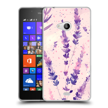 Силиконовый чехол на Microsoft Lumia 540 с принтом цветы лаванда