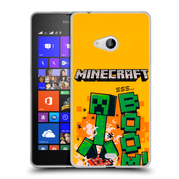 Силиконовый чехол на Microsoft Lumia 540 с принтом Майнкрафт Minecraft