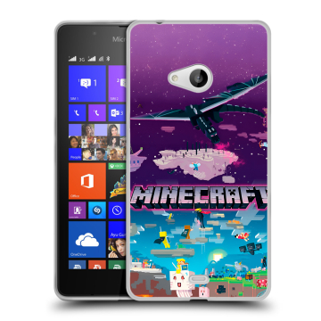 Силиконовый чехол на Microsoft Lumia 540 с принтом Майнкрафт Minecraft