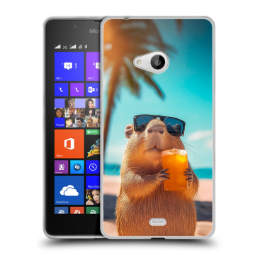 Силиконовый чехол на Microsoft Lumia 540 с принтом Капибара
