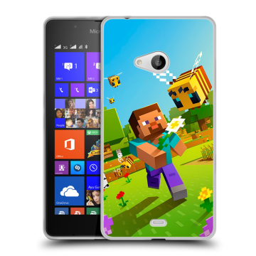 Силиконовый чехол на Microsoft Lumia 540 с принтом Майнкрафт Minecraft
