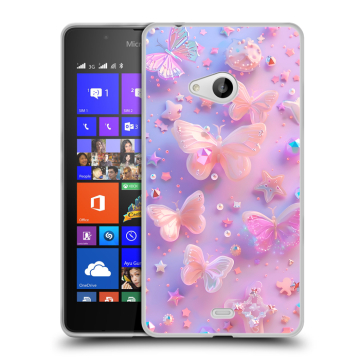 Силиконовый чехол на Microsoft Lumia 540 с принтом Бабочки