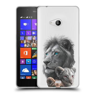 Силиконовый чехол на Microsoft Lumia 540 с принтом Львы Силиконовый чехол на Microsoft Lumia 540 с принтом Львы