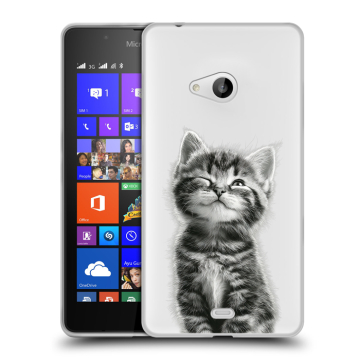 Силиконовый чехол на Microsoft Lumia 540 с принтом Котенок
