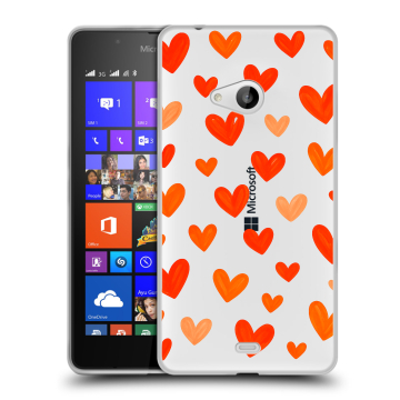 Силиконовый чехол на Microsoft Lumia 540 с принтом Сердечки Силиконовый чехол на Microsoft Lumia 540 с принтом Сердечки