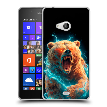 Силиконовый чехол на Microsoft Lumia 540 с принтом Медведь Силиконовый чехол на Microsoft Lumia 540 с принтом Медведь