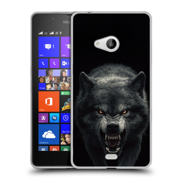 Силиконовый чехол на Microsoft Lumia 540 с принтом Волк