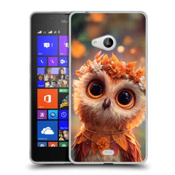 Силиконовый чехол на Microsoft Lumia 540 с принтом Милая сова Силиконовый чехол на Microsoft Lumia 540 с принтом Милая сова