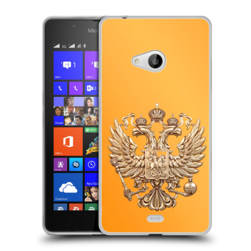 Силиконовый чехол на Microsoft Lumia 540 с принтом Герб Флаг России Силиконовый чехол на Microsoft Lumia 540 с принтом Герб Флаг России
