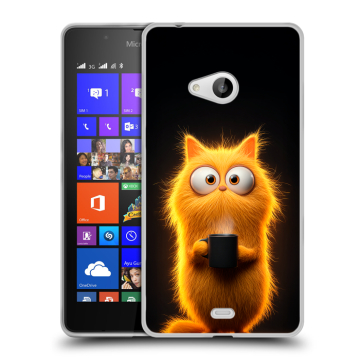 Силиконовый чехол на Microsoft Lumia 540 с принтом Смешной кот