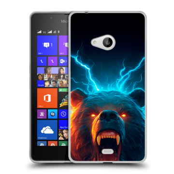 Силиконовый чехол на Microsoft Lumia 540 с принтом Медведь Силиконовый чехол на Microsoft Lumia 540 с принтом Медведь