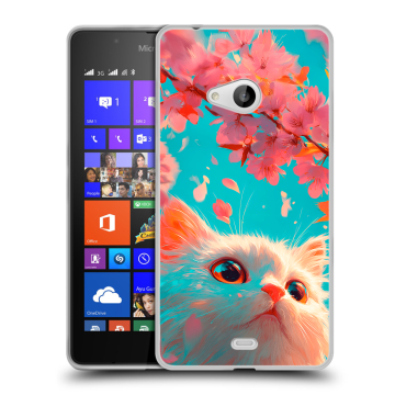 Силиконовый чехол на Microsoft Lumia 540 с принтом Красивый кот Силиконовый чехол на Microsoft Lumia 540 с принтом Красивый кот