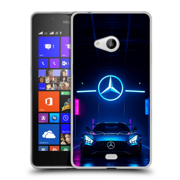 Силиконовый чехол на Microsoft Lumia 540 с принтом Mercedes Мерседес