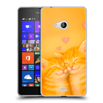 Силиконовый чехол на Microsoft Lumia 540 с принтом Милые котята