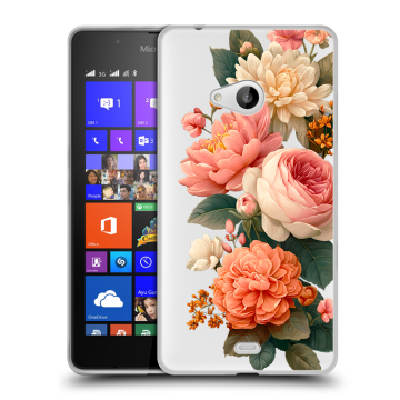 Силиконовый чехол на Microsoft Lumia 540 с принтом цветы Силиконовый чехол на Microsoft Lumia 540 с принтом цветы