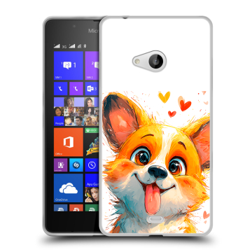 Силиконовый чехол на Microsoft Lumia 540 с принтом корги