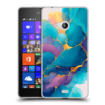 Силиконовый чехол на Microsoft Lumia 540 с принтом Мрамор блестки Силиконовый чехол на Microsoft Lumia 540 с принтом Мрамор блестки