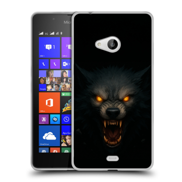 Силиконовый чехол на Microsoft Lumia 540 с принтом Волк Силиконовый чехол на Microsoft Lumia 540 с принтом Волк