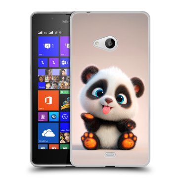 Силиконовый чехол на Microsoft Lumia 540 с принтом милая панда